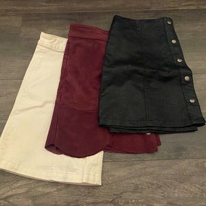 Three button up mini skirts